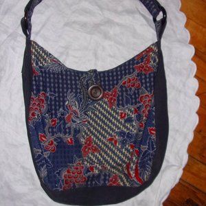 Napada medium   sized shoulder  cloth boho purse bag floral blue